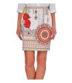 Mini skirt suede print floral ethnic 101 idées 359Y