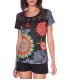 camiseta encaje verano floral etnica 101 idées 440Y ropa fashion de mujer