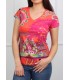 T-shirt top suede floral ethnic 101 idées 3145Y clothes for women