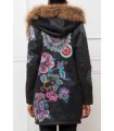 Long coat in suede hood with raccoon fur print ethnic brand 101 idees 347CAS