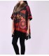 ethnic printed poncho fringes and fur brand 101 idees 2114P clothes