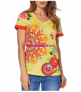 boho chic camiseta top verano etnica floral 101 idées Design 414Y ropa