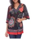 boho chic ethnic and floral print blouse tunic 101 idées 1607Y