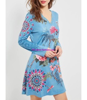 vestido antelina etnico floral talla grande 101 idées 'Raipur' ropa